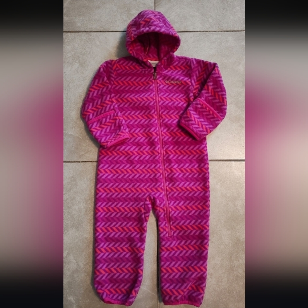 Columbia Kids Fuchsia Chevron One Piece - Picture 4 of 4